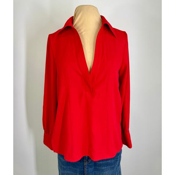 Zara women's red polyester woven shirt,   NWT size XS - Picture 1 of 7